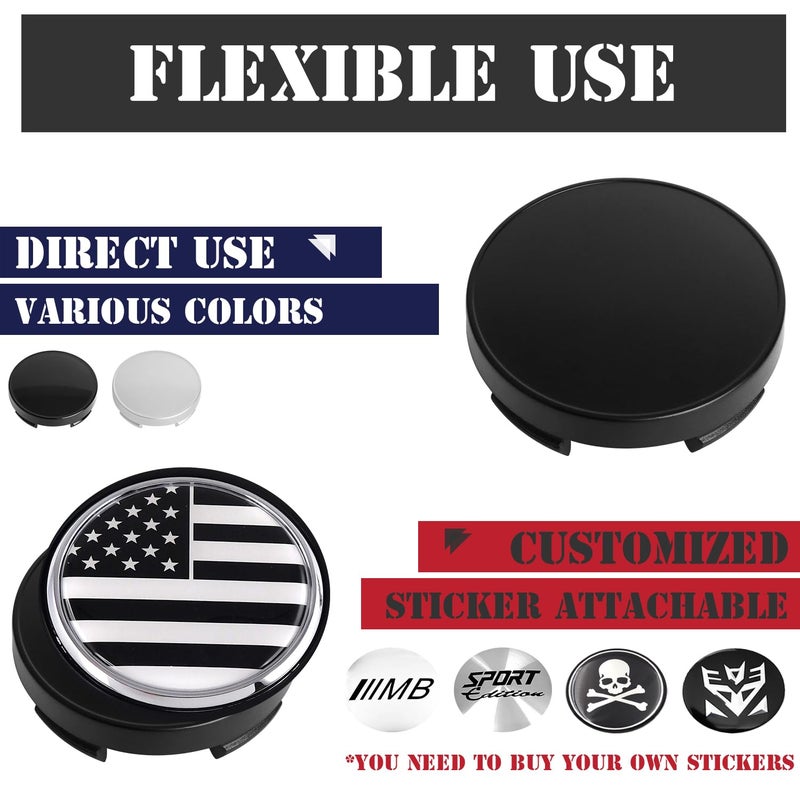 KitsPro 2.15Inch 55MM Wheel Center Caps for Ford Edge Escape Focus Fusion Rim Hub Caps 6M21 1003 AA  Pack of 4 (Matte Black  Outer 55MM  Inner 51MM) - Image 5